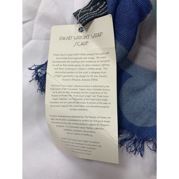 VNT Frank Lloyd Wright “David Wright Wrap Scarf” Museum Of Modern Art Collection - Picture 6 of 8